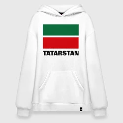Толстовка-худи оверсайз Флаг Татарстана, цвет: белый