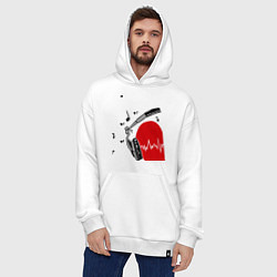 Толстовка-худи оверсайз Влюбленная меломанка, цвет: белый — фото 2