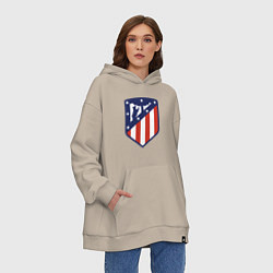 Толстовка-худи оверсайз Atletico Madrid, цвет: миндальный — фото 2