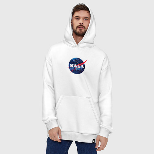 Худи оверсайз NASA: Cosmic Logo / Белый – фото 4