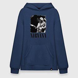 Толстовка-худи оверсайз Black Nirvana, цвет: тёмно-синий