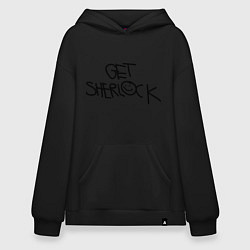 Толстовка-худи оверсайз Get sherlock, цвет: черный