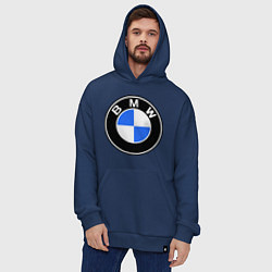 Толстовка-худи оверсайз Logo BMW, цвет: тёмно-синий — фото 2