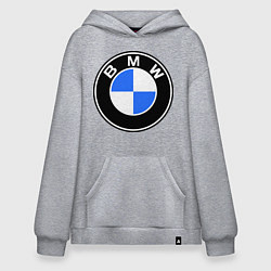 Толстовка-худи оверсайз Logo BMW, цвет: меланж