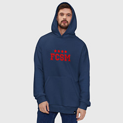 Толстовка-худи оверсайз FCSM Club, цвет: тёмно-синий — фото 2
