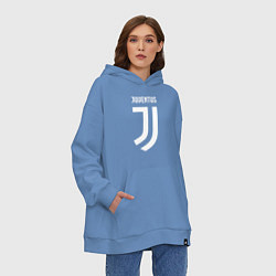 Толстовка-худи оверсайз FC Juventus цвета мягкое небо — фото 2