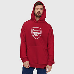 Толстовка-худи оверсайз FC Arsenal, цвет: красный — фото 2