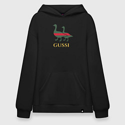 Толстовка-худи оверсайз GUSSI GG, цвет: черный