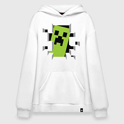 Толстовка-худи оверсайз Crash Minecraft, цвет: белый