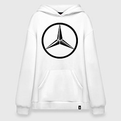 Толстовка-худи оверсайз Mercedes-Benz logo, цвет: белый
