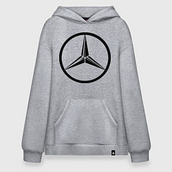 Толстовка-худи оверсайз Mercedes-Benz logo, цвет: меланж