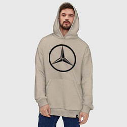 Толстовка-худи оверсайз Mercedes-Benz logo, цвет: миндальный — фото 2