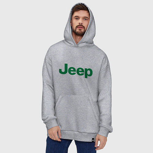 Худи оверсайз Logo Jeep / Меланж – фото 4