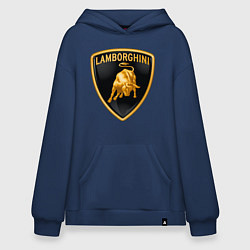 Толстовка-худи оверсайз Lamborghini logo, цвет: тёмно-синий