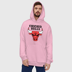 Толстовка-худи оверсайз Chicago Bulls, цвет: светло-розовый — фото 2