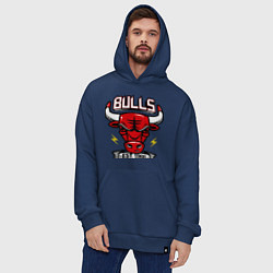 Толстовка-худи оверсайз Chicago Bulls est. 1966, цвет: тёмно-синий — фото 2