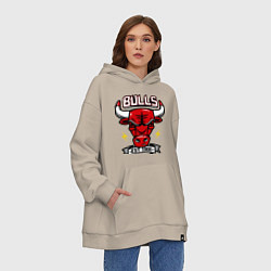 Толстовка-худи оверсайз Chicago Bulls est. 1966, цвет: миндальный — фото 2