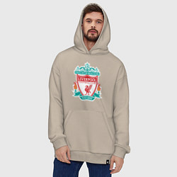 Толстовка-худи оверсайз Liverpool FC, цвет: миндальный — фото 2