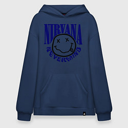 Толстовка-худи оверсайз Nevermind Nirvana, цвет: тёмно-синий