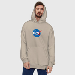 Толстовка-худи оверсайз NASA N7, цвет: миндальный — фото 2