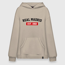 Толстовка-худи оверсайз FC Real Madrid Est. 1902, цвет: миндальный