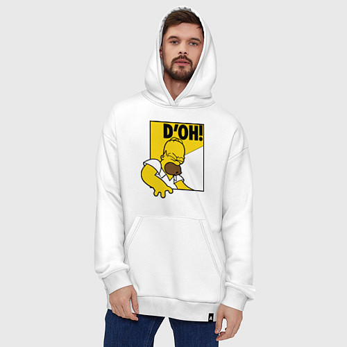 Худи оверсайз Homer D'OH! / Белый – фото 4