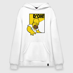 Толстовка-худи оверсайз Homer D'OH!, цвет: белый