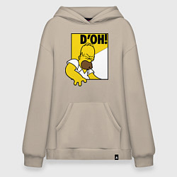 Толстовка-худи оверсайз Homer D'OH!, цвет: миндальный