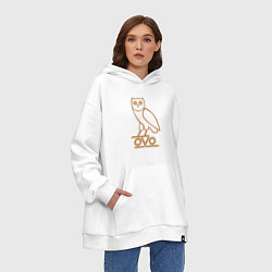Толстовка-худи оверсайз OVO Owl, цвет: белый — фото 2