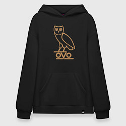 Толстовка-худи оверсайз OVO Owl, цвет: черный