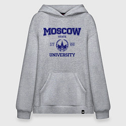 Толстовка-худи оверсайз MGU Moscow University, цвет: меланж