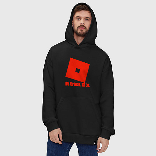 Худи оверсайз Roblox Logo / Черный – фото 4