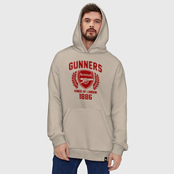 Толстовка-худи оверсайз Arsenal: Kings of London, цвет: миндальный — фото 2