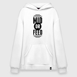 Толстовка-худи оверсайз Mid or feed, цвет: белый