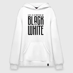 Толстовка-худи оверсайз Juventus: Black & White, цвет: белый