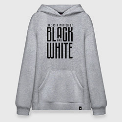 Толстовка-худи оверсайз Juventus: Black & White, цвет: меланж