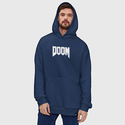 Толстовка-худи оверсайз DOOM, цвет: тёмно-синий — фото 2