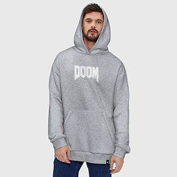 Толстовка-худи оверсайз DOOM, цвет: меланж — фото 2