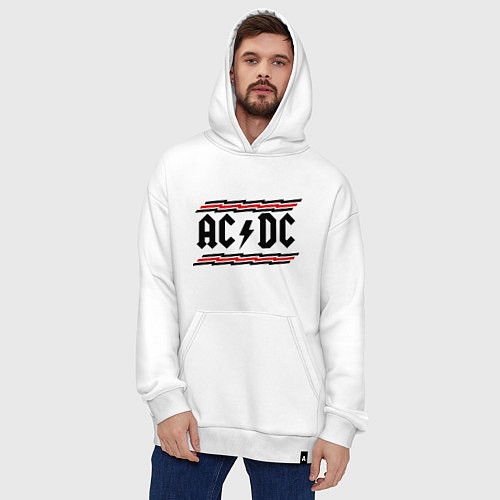 Худи оверсайз AC/DC Voltage / Белый – фото 4