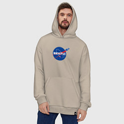 Толстовка-худи оверсайз NASA Delorean 88 mph, цвет: миндальный — фото 2