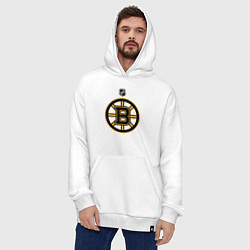 Толстовка-худи оверсайз Boston Bruins NHL, цвет: белый — фото 2