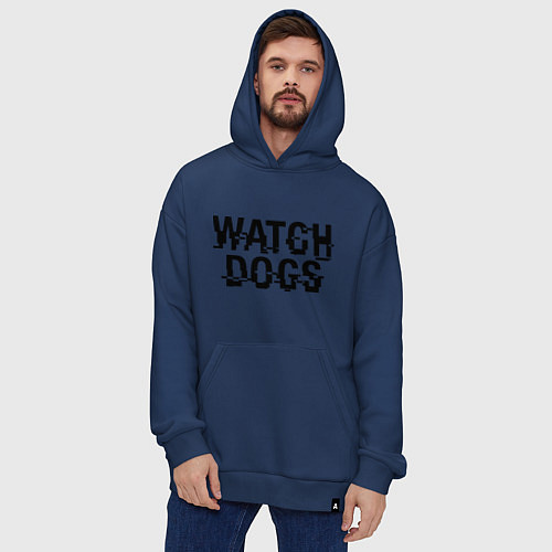Худи оверсайз Watch Dogs / Тёмно-синий – фото 4