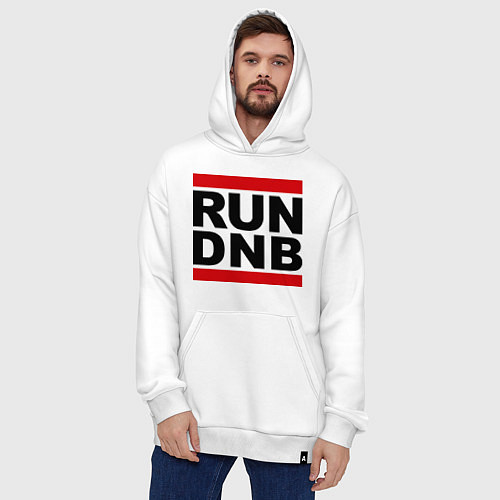 Худи оверсайз RUN DNB / Белый – фото 4