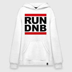 Толстовка-худи оверсайз RUN DNB, цвет: белый