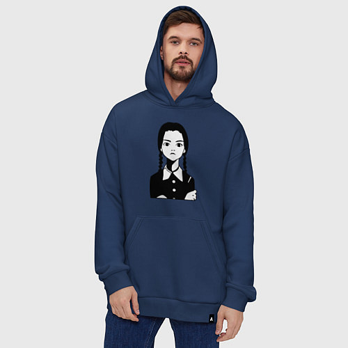 Худи оверсайз Wednesday Addams / Тёмно-синий – фото 4