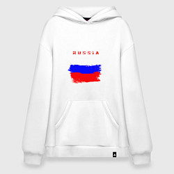 Толстовка-худи оверсайз Бокс Россия, цвет: белый