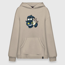 Толстовка-худи оверсайз Tardis Totoro, цвет: миндальный