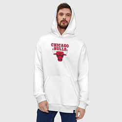 Толстовка-худи оверсайз CHICAGO BULLS, цвет: белый — фото 2