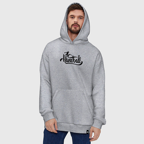 Худи оверсайз Handball lettering / Меланж – фото 4