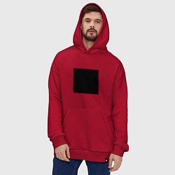 Толстовка-худи оверсайз ЧЕРНЫЙ КВАДРАТ, цвет: красный — фото 2